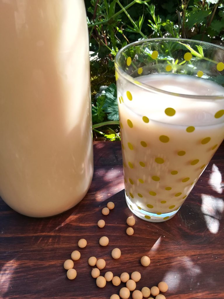 receta vegana de Leche de soja con grano cocido