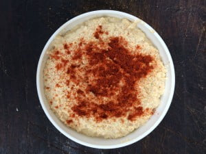 hummus con pulpa de leche de avena casera